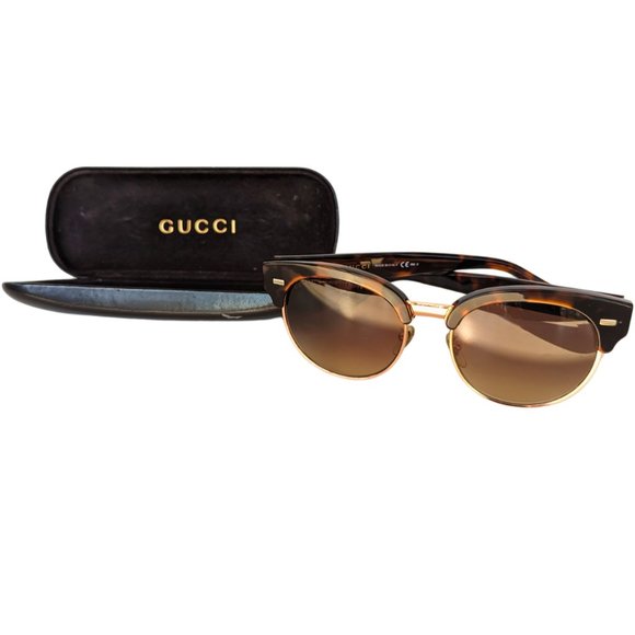 Gucci Round Havana Brown Tortoise shell Sunglasses & Case 4278/S LZUD8 5… - Picture 2 of 15